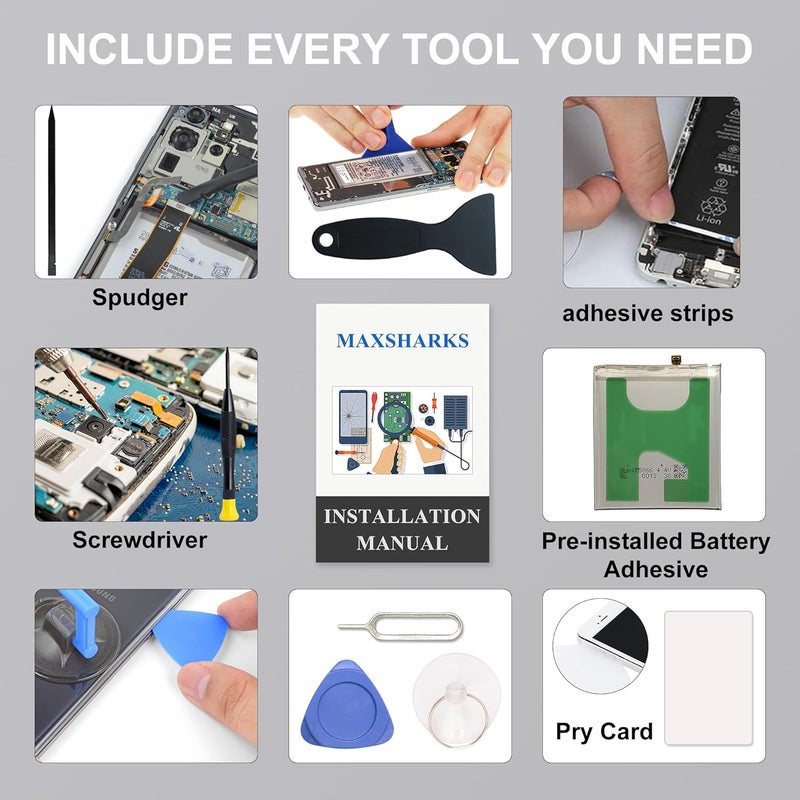 MAXSHARKS Compatible with Moto G Power 2023 5G Battery Replacement Kit, PD50 Upgraded Battery for XT2311 Series, with Repair Tools & Manual - Image 5